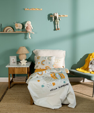 طقم غطاء سرير للأطفال من ليتل سنايل، مقاس 100×150، متعدد الألوان - 1