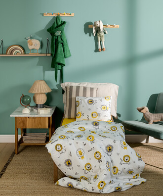 طقم سرير للأطفال من ROAR مقاس 100×150 أبيض - 2