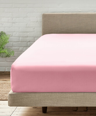 DOKUMA LASTİKLİ ÇARŞAF PEMBE