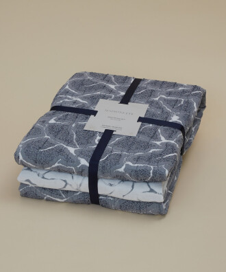 Jacquard Double-Sided Bedspread Set Navy Blue - 2