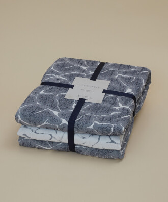 Jacquard Double-Sided Bedspread Set Navy Blue - 3