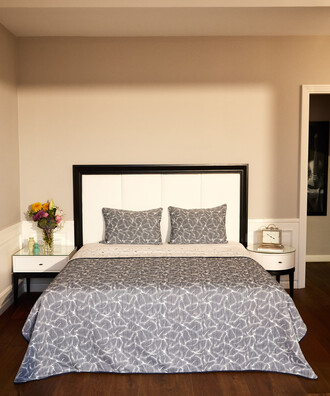 Jacquard Double-Sided Bedspread Set Navy Blue - 1