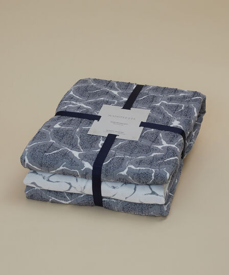 Jacquard Double-Sided Bedspread Set Navy Blue - 2