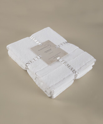 ELEGANCE HAND TOWEL SET OF 2 BEYAZ