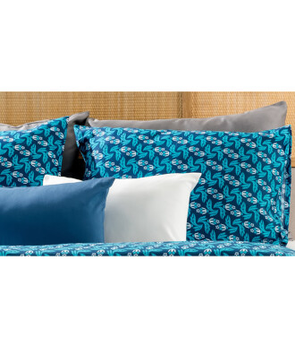 FLEUR DUVET COVER SET BLUE-BLUE - 2