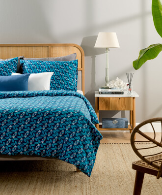 FLEUR DUVET COVER SET BLUE-BLUE MAVİ