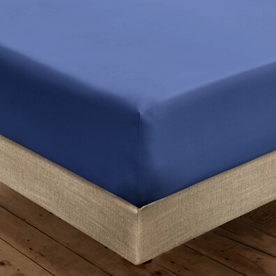 KNITTED FITTED SHEET NAVY BLUE - 2