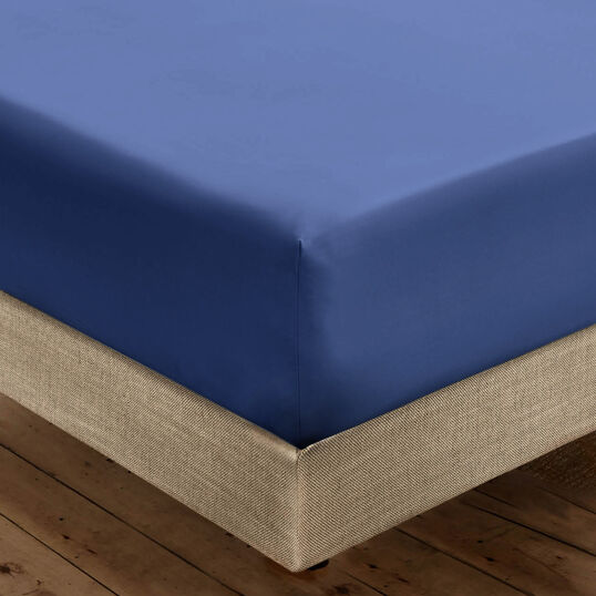 KNITTED FITTED SHEET NAVY BLUE - 2