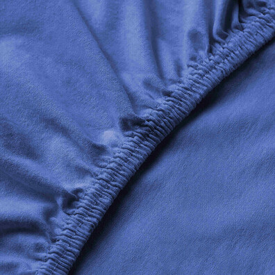 KNITTED FITTED SHEET NAVY BLUE - 3