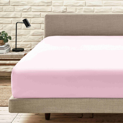 KNITTED FITTED SHEET POWDER PINK PUDRA PEMBE