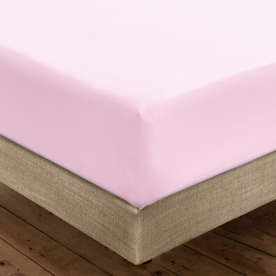 KNITTED FITTED SHEET POWDER PINK - 2