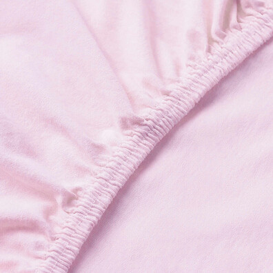 KNITTED FITTED SHEET POWDER PINK - 3