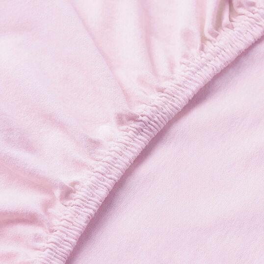 KNITTED FITTED SHEET POWDER PINK - 3