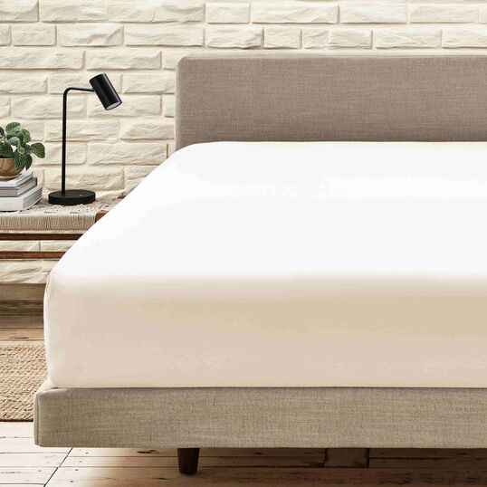 KNITTED FITTED SHEET ECRU