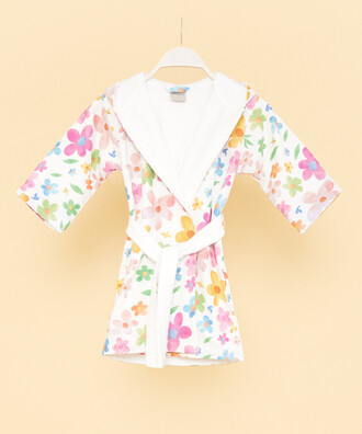 MINI FLOWER CHILDREN'S BATHROBE - 1