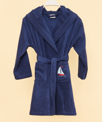SAILING CHILDREN'S BATHROBE LACİVERT