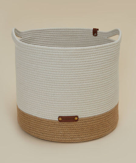 BASKET WITH OWN HANDLES 35X30 cm WICKER-CREAM - 2