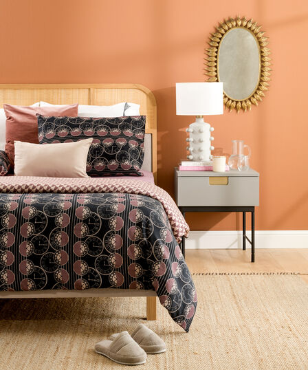 TIME DUVET COVER SET BLACK-BLACK