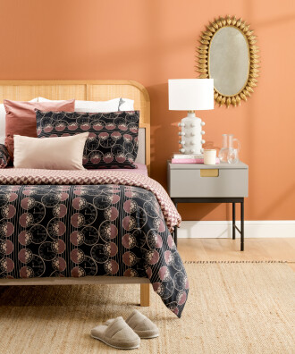 TIME DUVET COVER SET BLACK-BLACK - 1