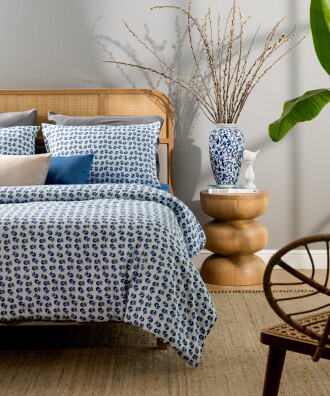 TULIP DUVET COVER SET BLUE-BLUE MAVİ