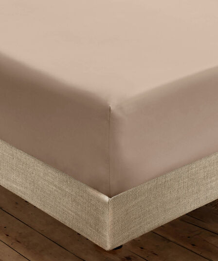 WOVEN FITTED SHEET BEIGE - 2