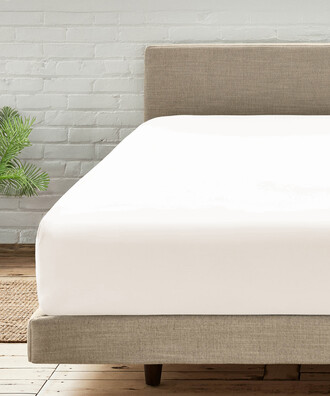 WOVEN FITTED SHEET WHITE - 1