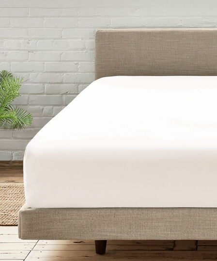 WOVEN FITTED SHEET WHITE