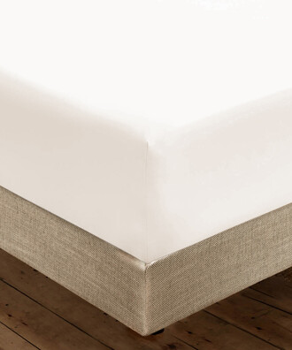 WOVEN FITTED SHEET WHITE - 2