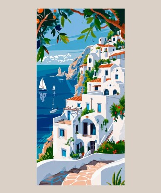 SANTORINI PLAJ HAVLUSU RENKLİ